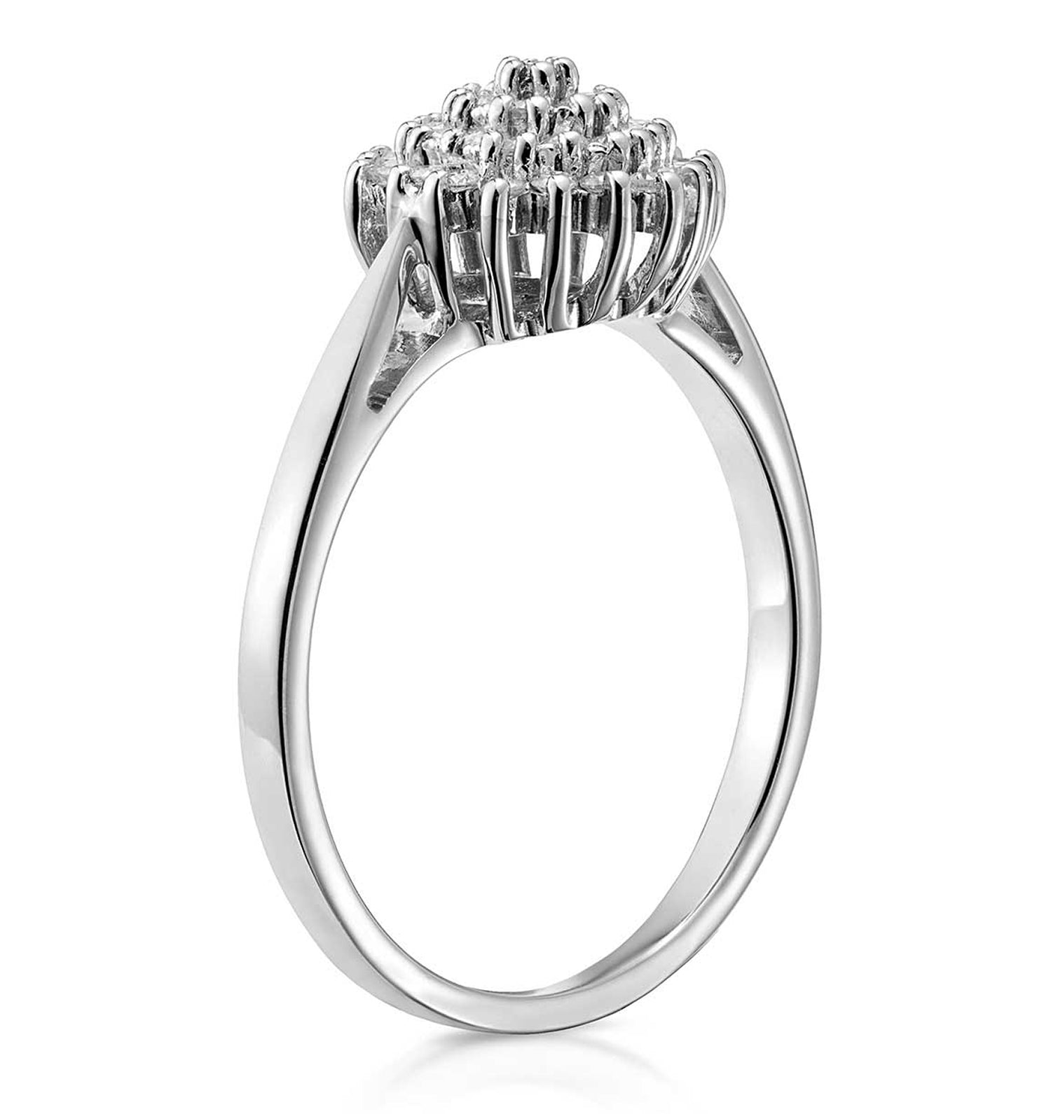 Cluster Ring 0.25ct Diamond 9K White Gold - E5362Y